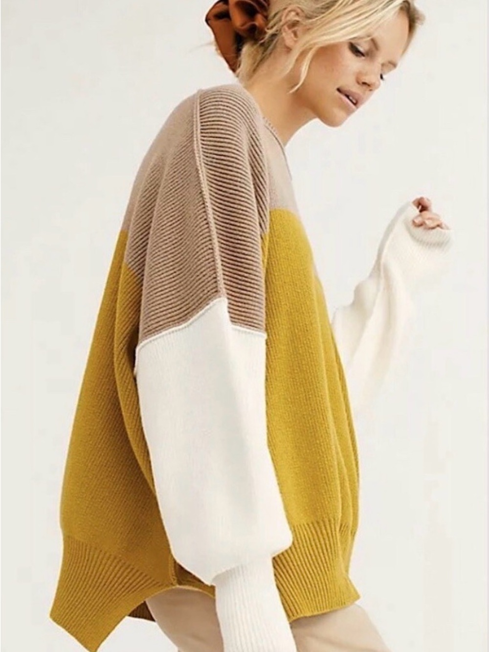 Free People Easy Street Colorblock Tunic  Colorblock Oversized Sweater